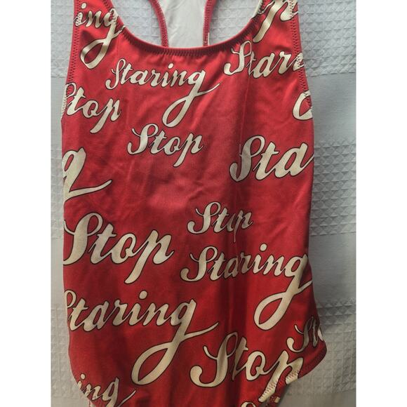 Cupshe One Piece Swimsuit Womens Size Medium Stop Starving - Picture 2 of 5